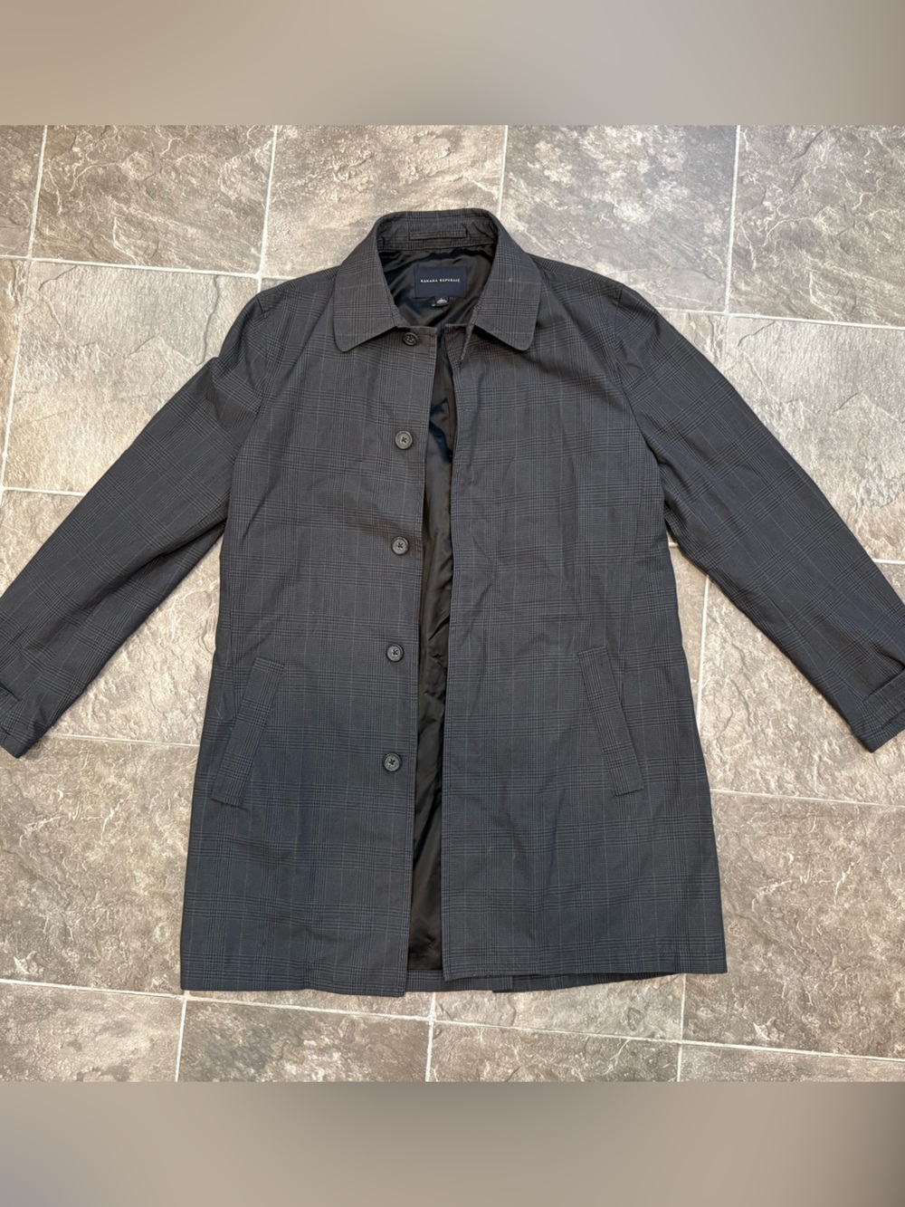 Banana Republic Men's Charcoal Gray Trench Coat